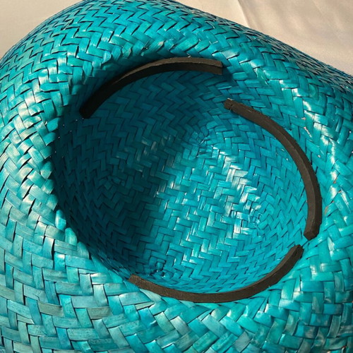 Hand-painted green hat new, unique summer design