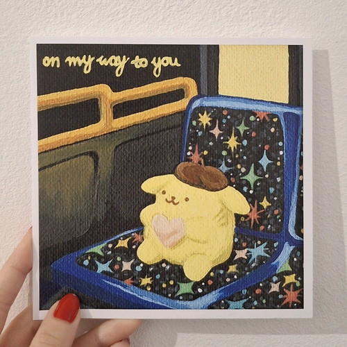 Pompompurin print new, on thick 300g paper 15×15cm