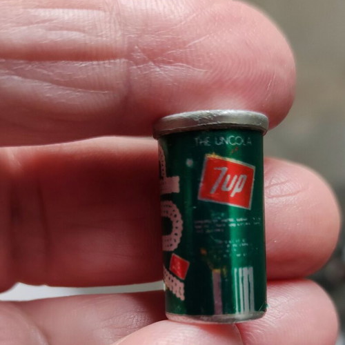 Seven Up 1980 miniature used, empty soda can