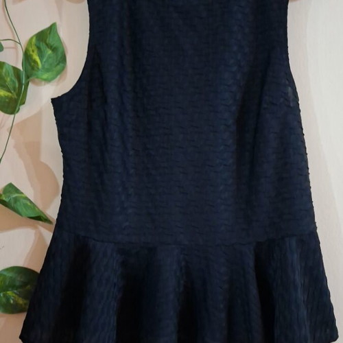 Atmosphere Black Textured Tank Top Size L like new