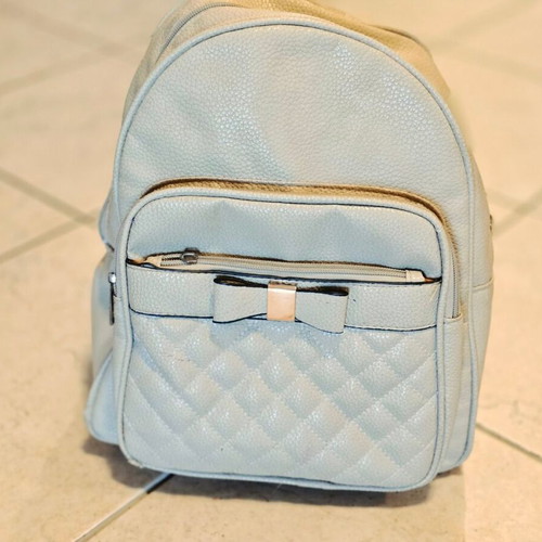 Women's backpack bag faux leather beige used