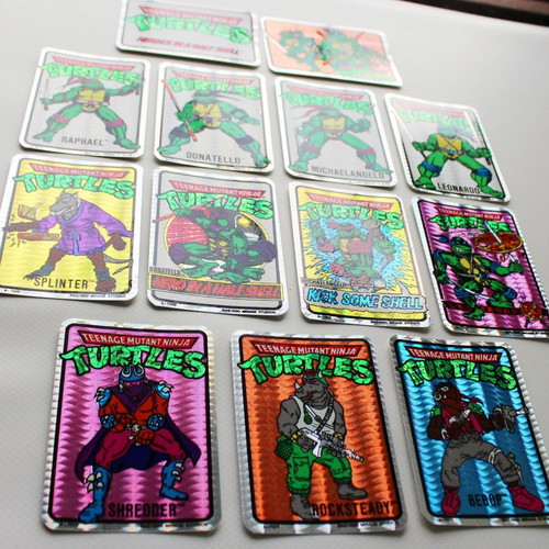 Vintage 1990 TMNT Mutant Ninja Turtles Prism Hologram Stickers set of 13 new