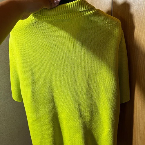 Zara Short-Sleeve Cardigan Used Fluorescent Lime Size L