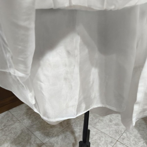 White cotton-ramie dress with straps size S-M like new