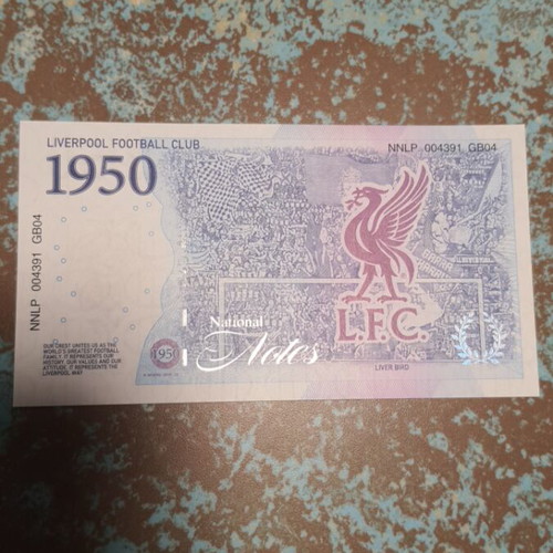 Liverpool FC Official Banknote 1950 Liverbird