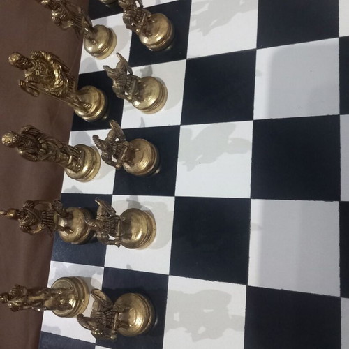 Chessboard 45×45 with used bronze pieces Hellenistic-Roman style