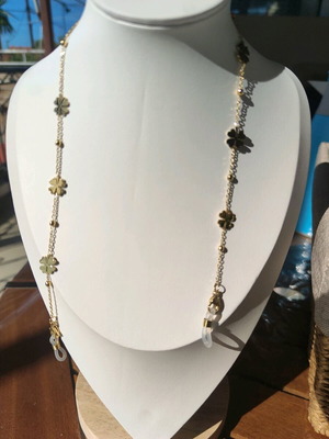 Glasses strap gold stainless steel new