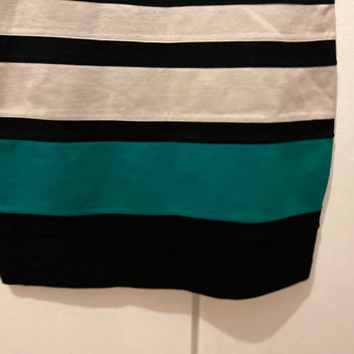 EXPRESS, blue organza top, and striped bottom. Size S/P.