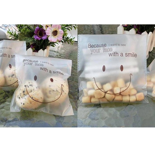Smile Face cellophane bags 25 pcs new
