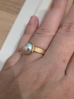 Fo Bijou Gold Ring with Pearl New