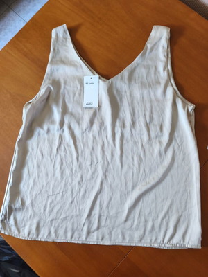Satin top new with tags, beige, size XL