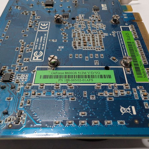 NVIDIA GeForce 8600 GS 512 MB graphics card used