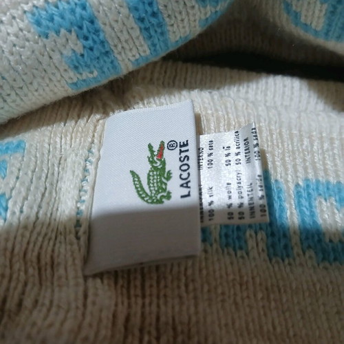 Lacoste headband new, white and turquoise