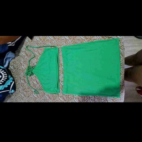 Skirt top set green new, size xl