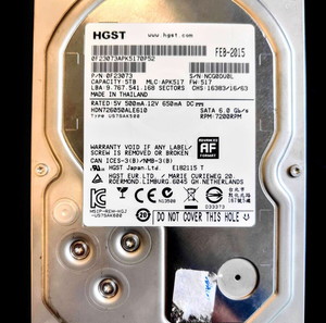 ΗGST (HITACHI) Ultrastar 7K6000 5TB SATA 3.5" HDD - 7200RPM - Επαγγελματικός Δίσκος (Datacenter)