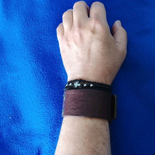 Energie leather men's bracelet like new, brown
