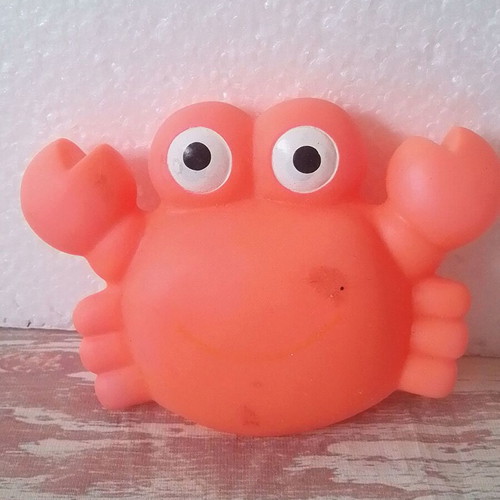 Bath toy crab silicone used, 10 cm