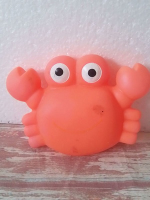 Bath toy crab silicone used, 10 cm