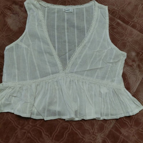 Pink Woman top white large cotton like new