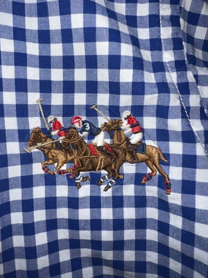 Πουκάμισο Ralph Lauren μεταχειρισμένο για αγοράκι 3 ετών, άσπρο και μπλε