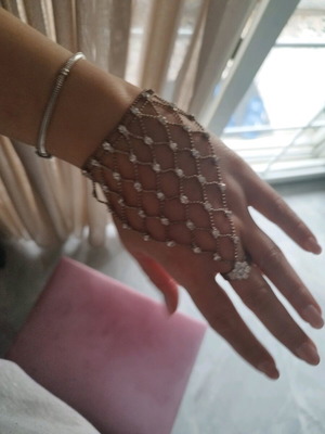 Bracelet ring unused in excellent condition, silver hand jewelry