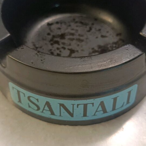 Promotional ashtray used Tsantali ouzo from Greek tavern 70s