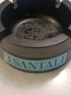 Promotional ashtray used Tsantali ouzo from Greek tavern 70s