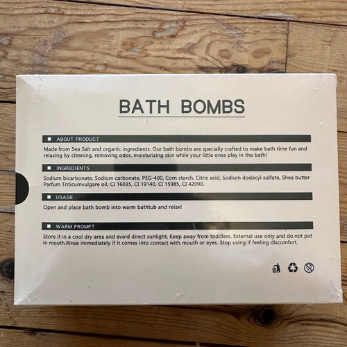 Bath Bombs organic, new, pack of 6