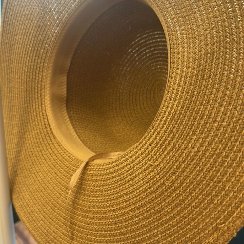 Hat with Ribbon new, beige and brown