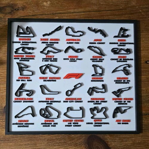 Formula 1 3D board new with tracks and locations
