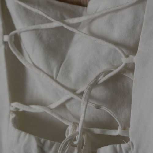 Zara white mini dress with open back and corset laces, used, size XL