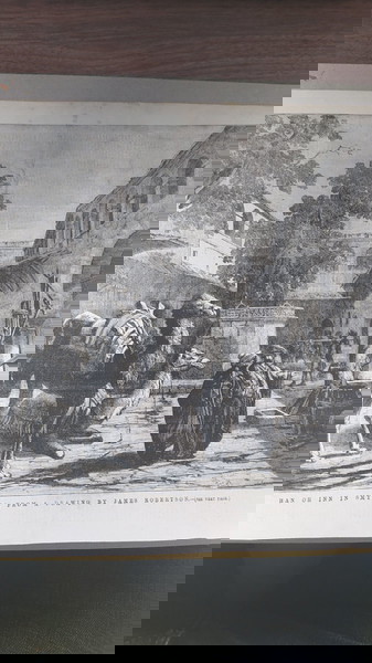 1855 Σμύρνη το εσωτερικό από ένα Χανι διαστάσεις 39x27cm ξυλογραφία