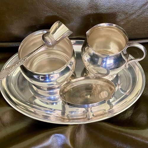Silver-plated vintage serving set used