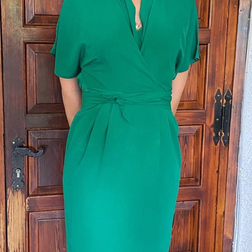 Asos midi dress green used kimono style
