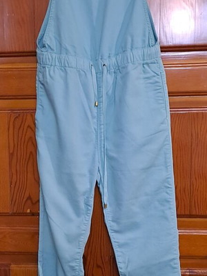 Zara Trafaluc Mint Aqua Blue Sleeveless Drawstring Overall Jumpsuit, Size XS