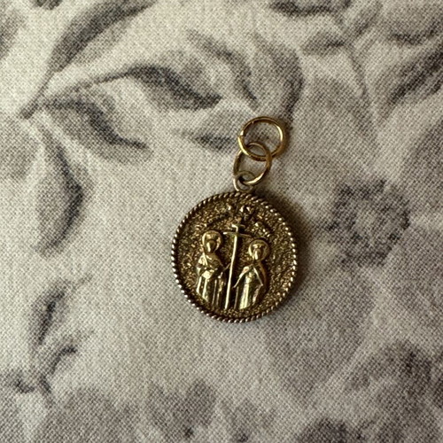 Konstantinato silver S925 gold plated pendant with strass, like new