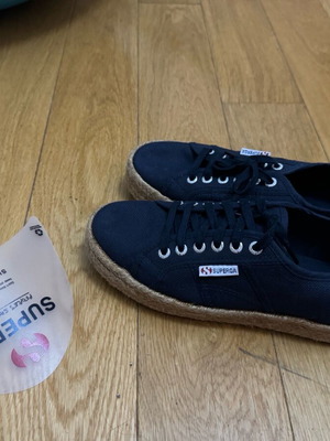Superga double sneakers size 41 navy blue like new