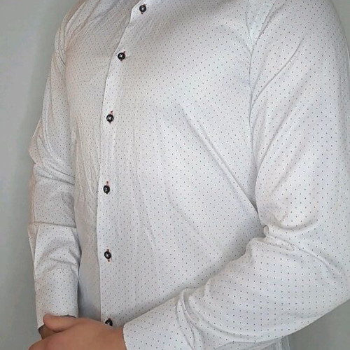 White men's shirt with dots like new, size M