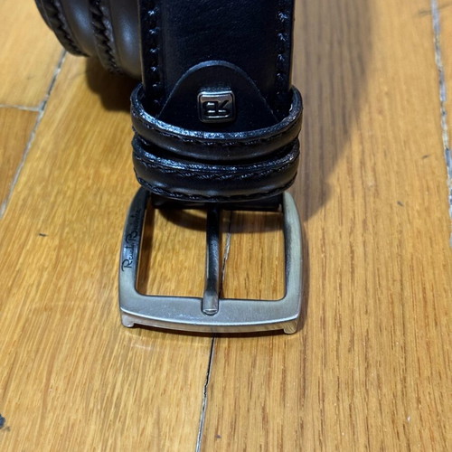 Renato Balestra handmade leather belt black like new 125cm