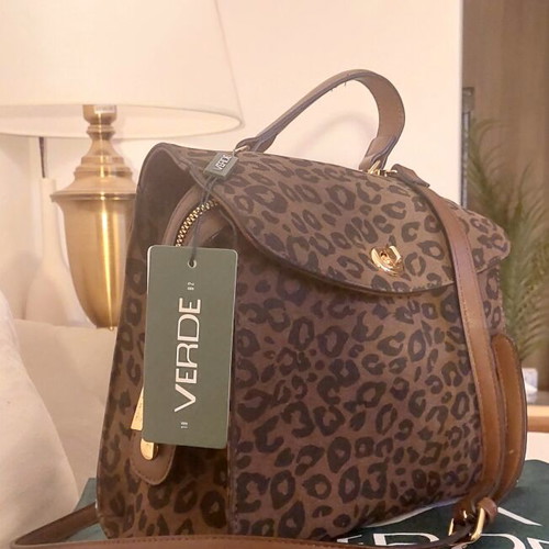 Verde shoulder bag, leopard print, new
