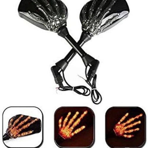 Moto mirrors with LED Skull Flass like new