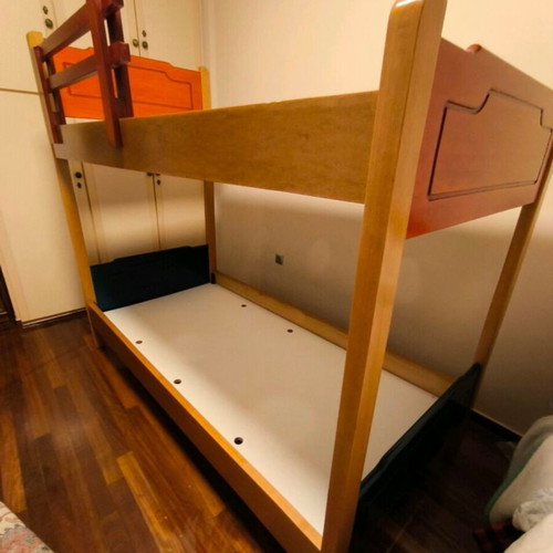 Wooden bunk bed used, double arrangement, sturdy solid wood