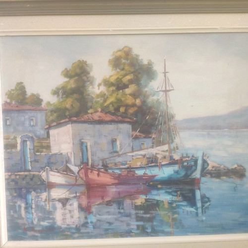 Oil painting by K. Kokkinakis used, in excellent condition