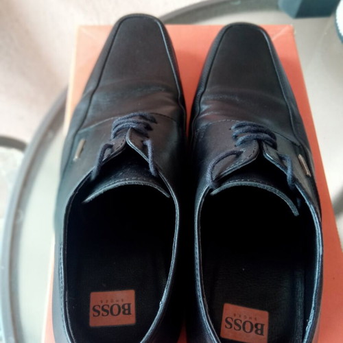 Hugo Boss men's shoes size 40 like new, black moccasins
