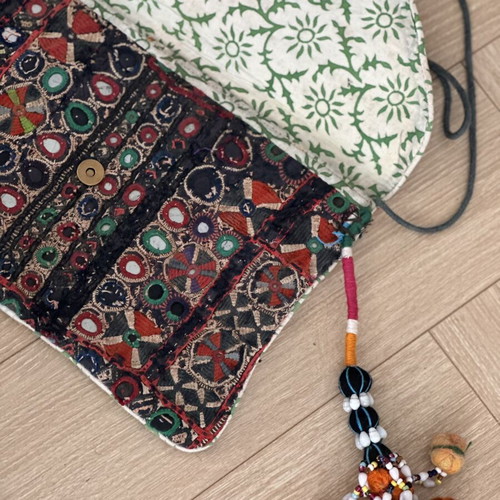 Boho Ethnic Crossbody Bag and Clutch with Embroidery like new