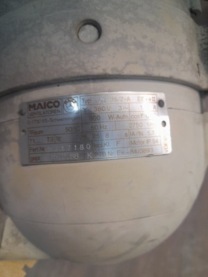 Powerful three-phase fan used