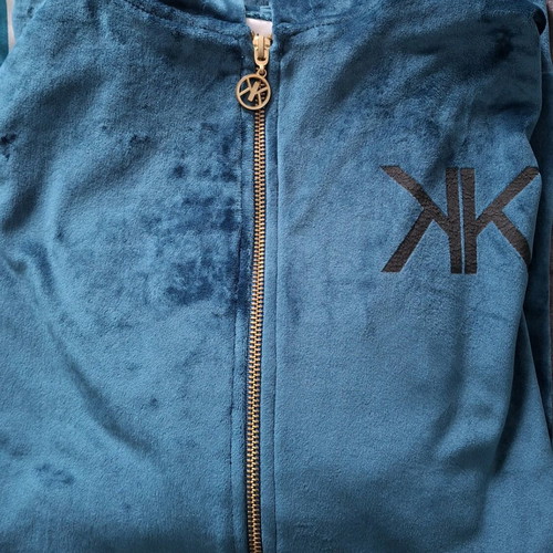 Kendall and Kylie women's velvet cardigan like new, turquoise, oversize
