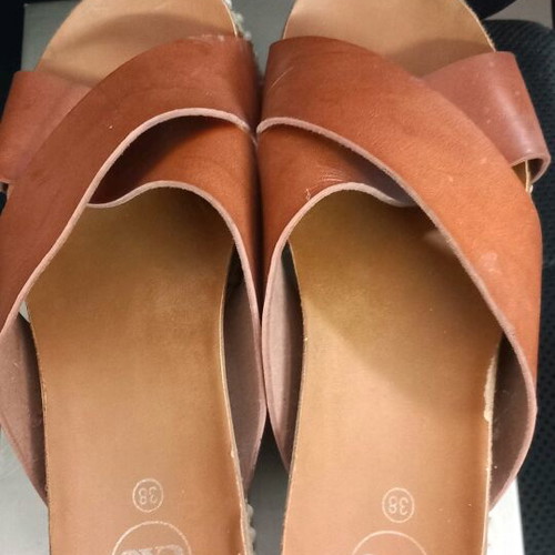 Exe platform sandals used size 38 brown