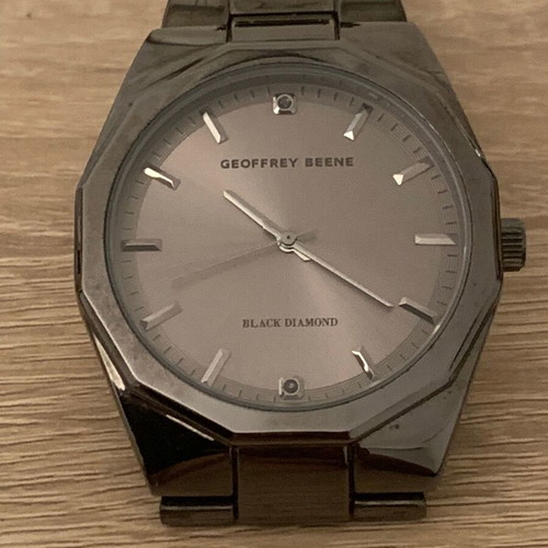 Geoffrey Beene Black Diamond men's watch used with gray dial