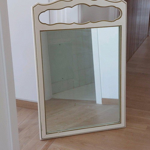 French Provincial mirror used, ecru and gold